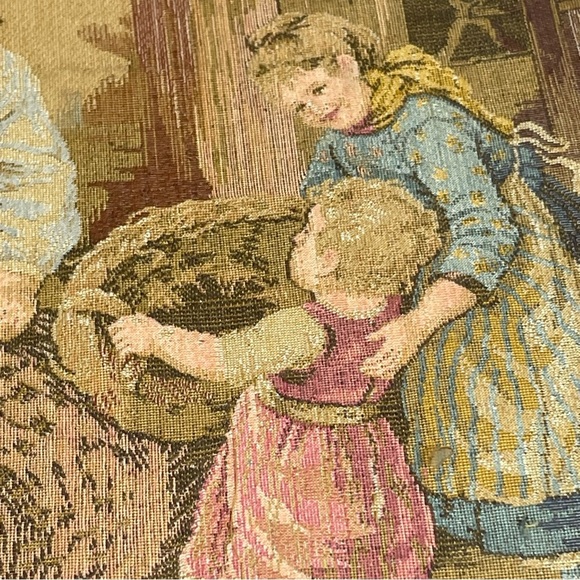 Vintage Framed Tapestry Art with Gold Frame - Picture 3 of 7